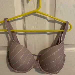 Size 32DD, light purple, lightly lined bra from Pink.